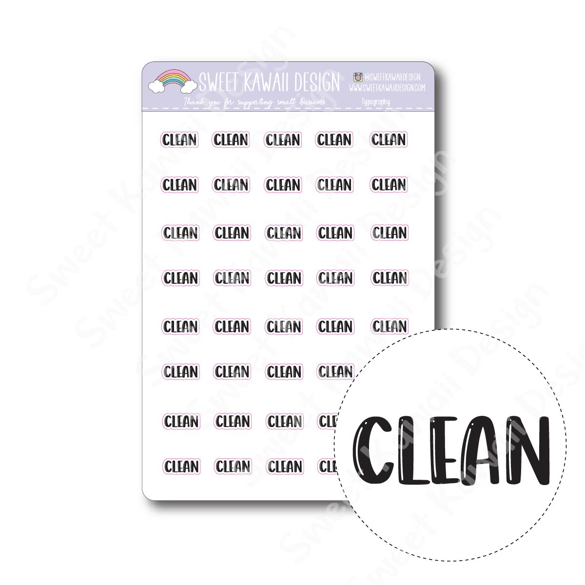 Typography Stickers - Clean*