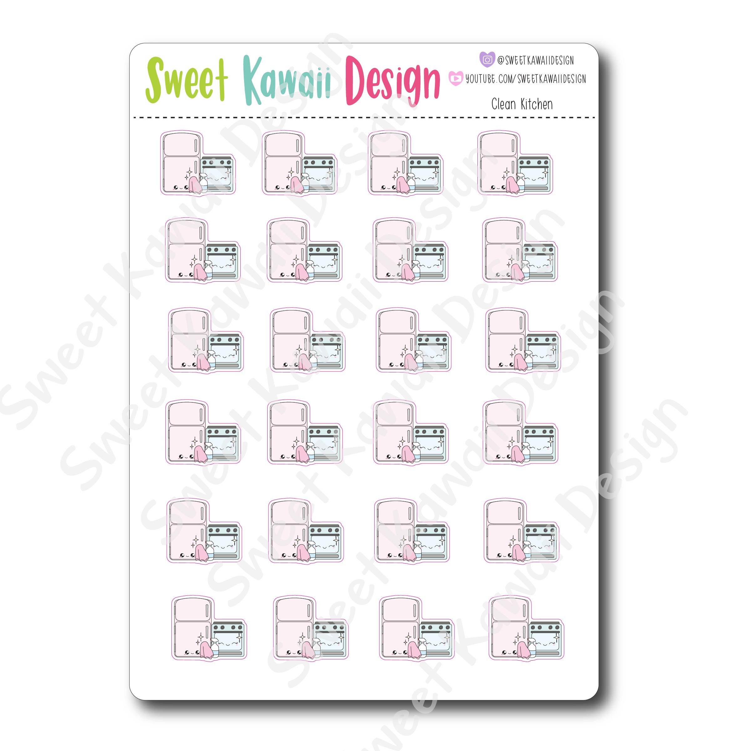 Kawaii Clean Kitchen Stickers