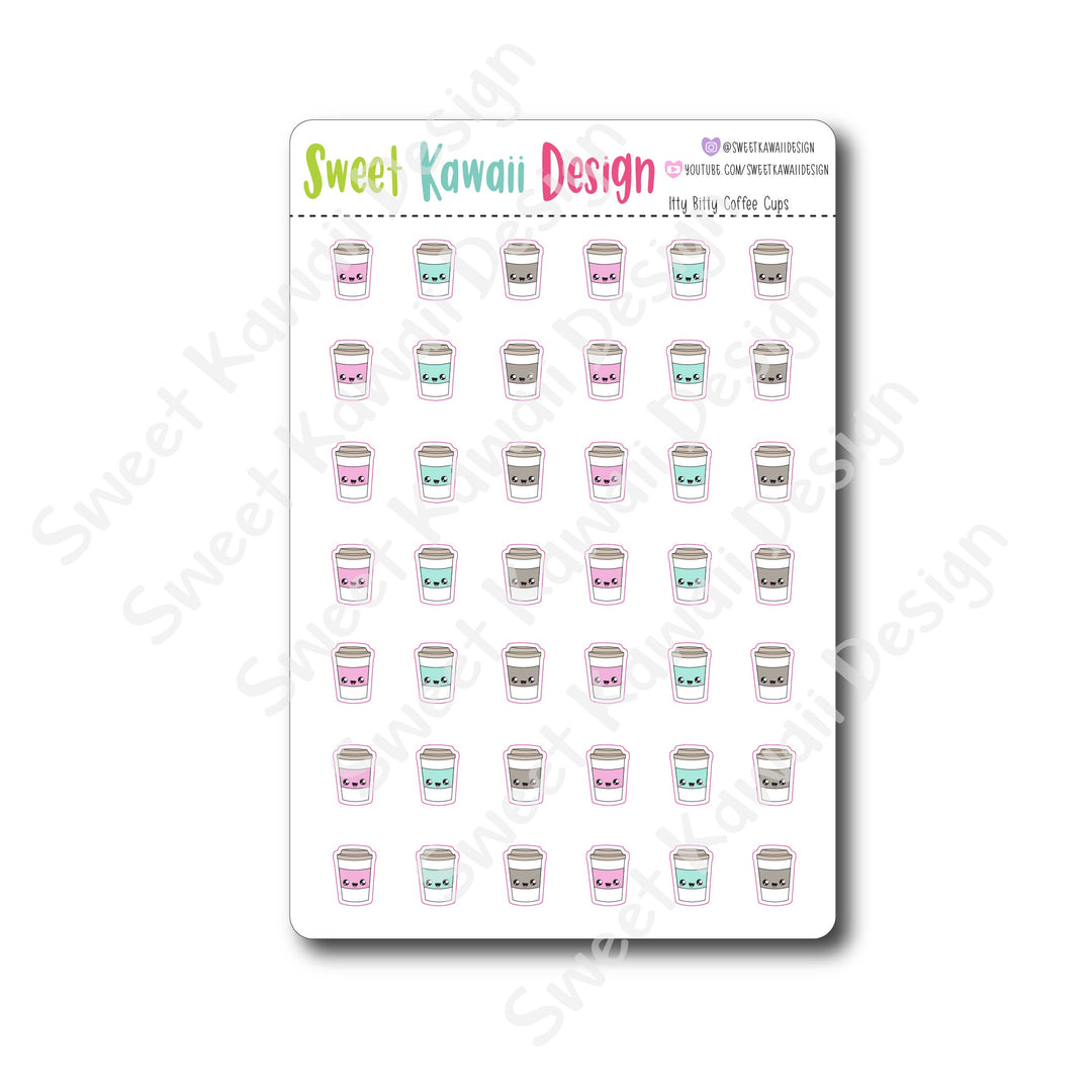 Kawaii Coffee Cup Stickers