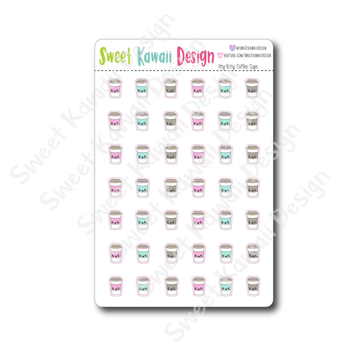 Kawaii Coffee Cup Stickers
