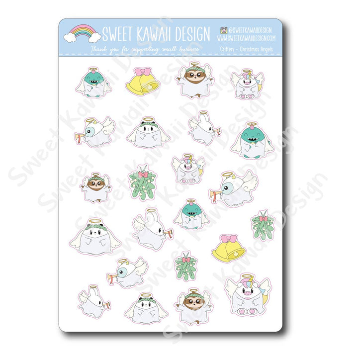 Kawaii Critter Stickers - Christmas Angels