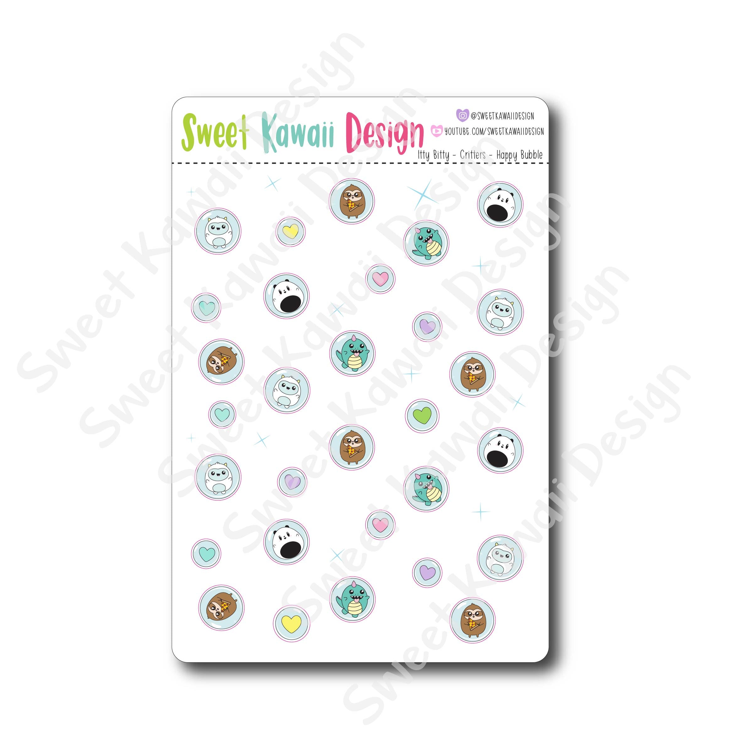 Kawaii Critters Stickers - Happy Bubbles