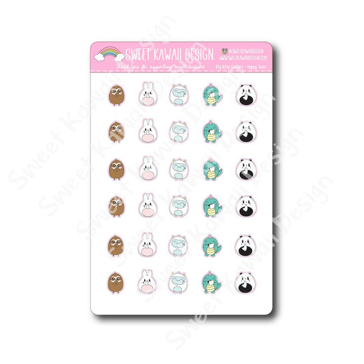 Kawaii Critter Stickers - Happy Tears