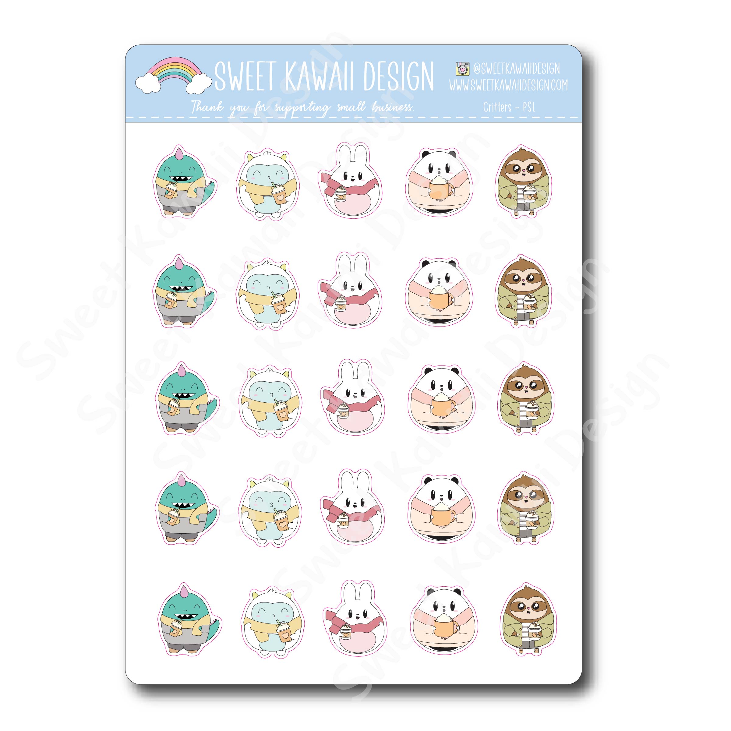 Kawaii Critter Stickers - PSL