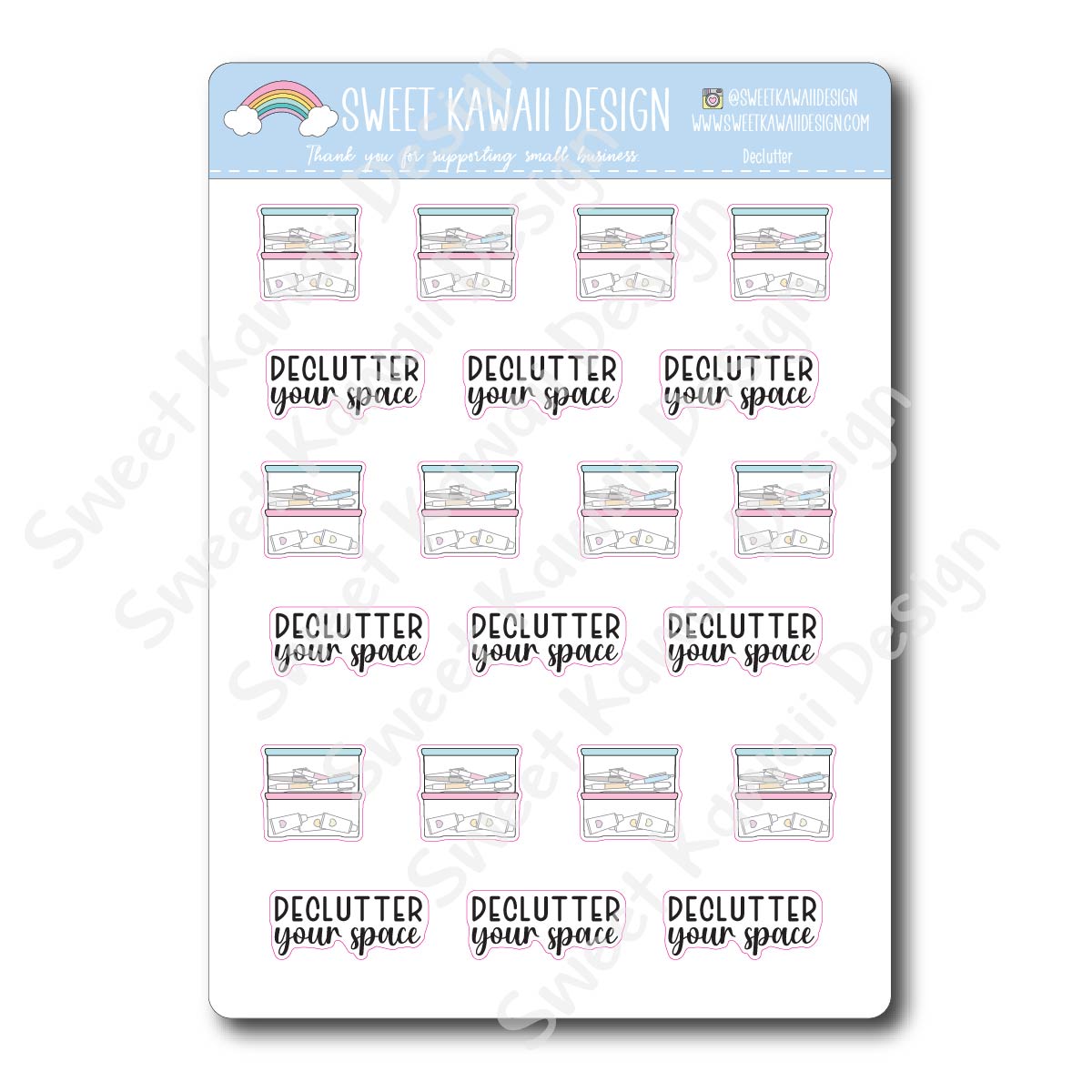 Kawaii Declutter Stickers