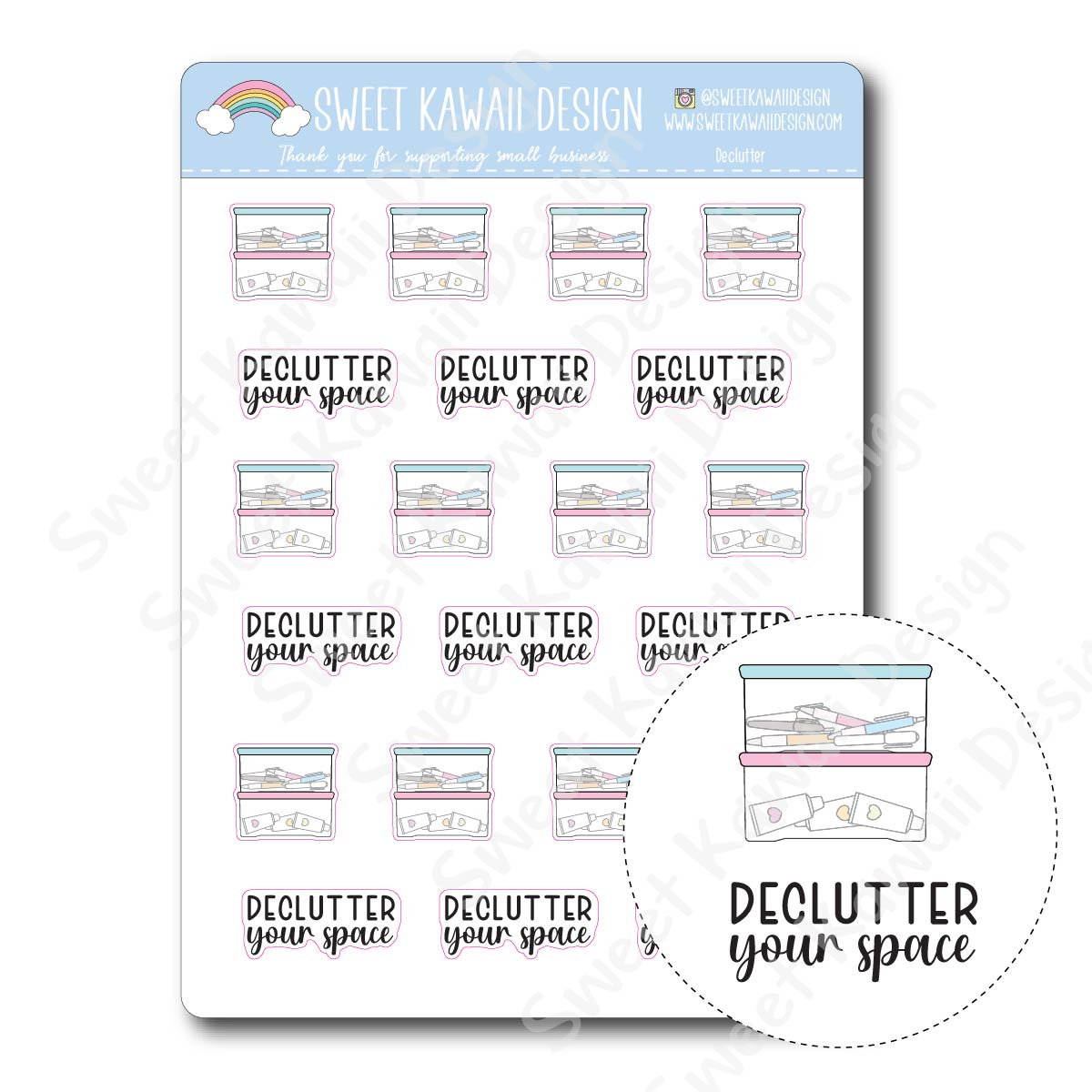 Kawaii Declutter Stickers