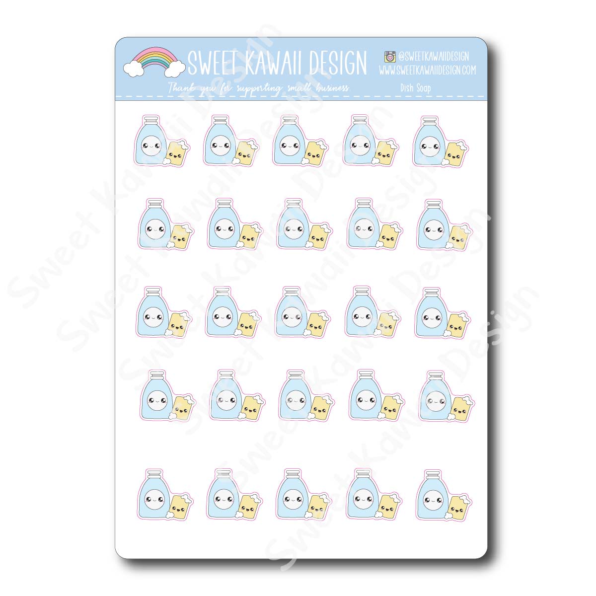 Kawaii Dish Soap Stickers