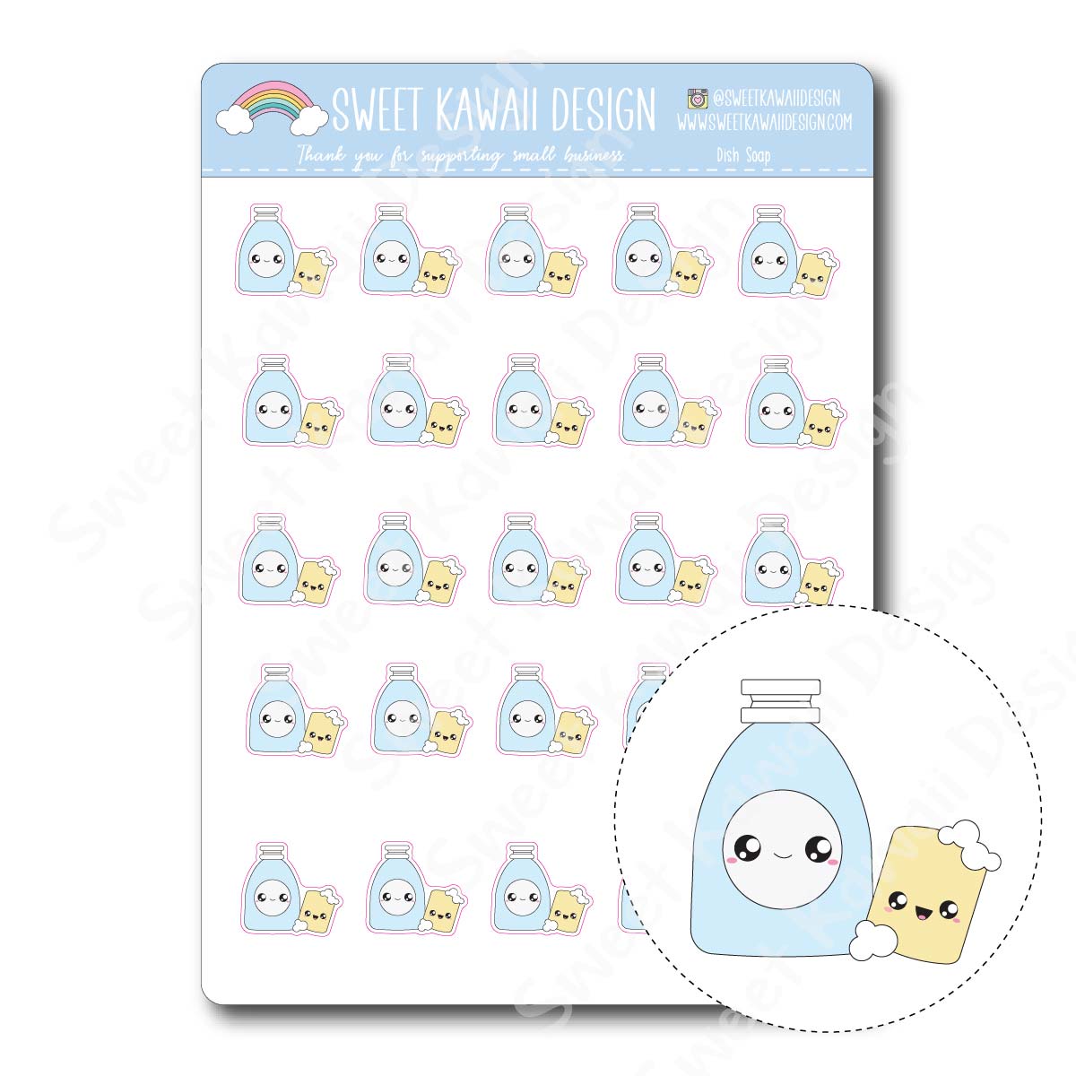 Kawaii Dish Soap Stickers