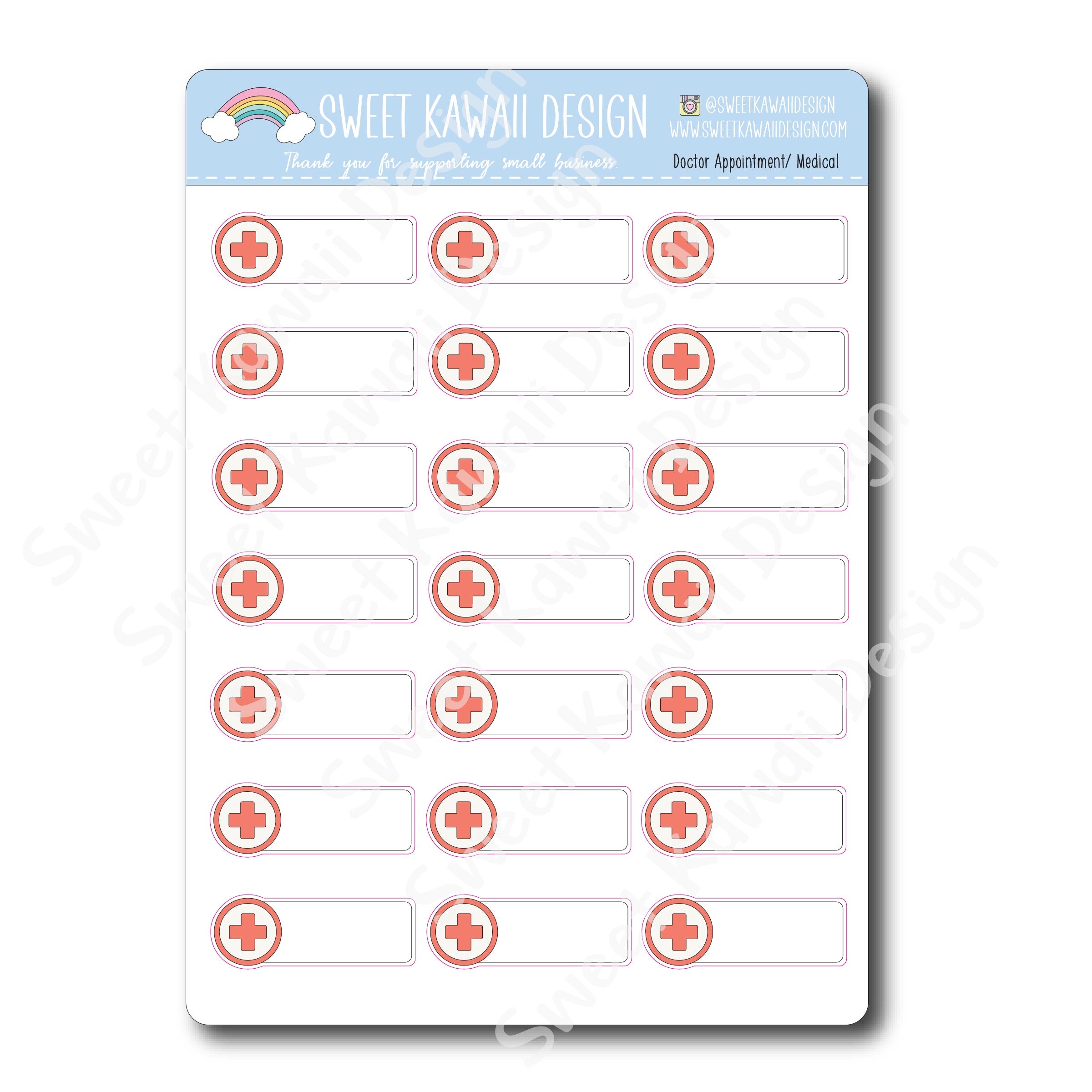 Kawaii Doctor Appointment Stickers
