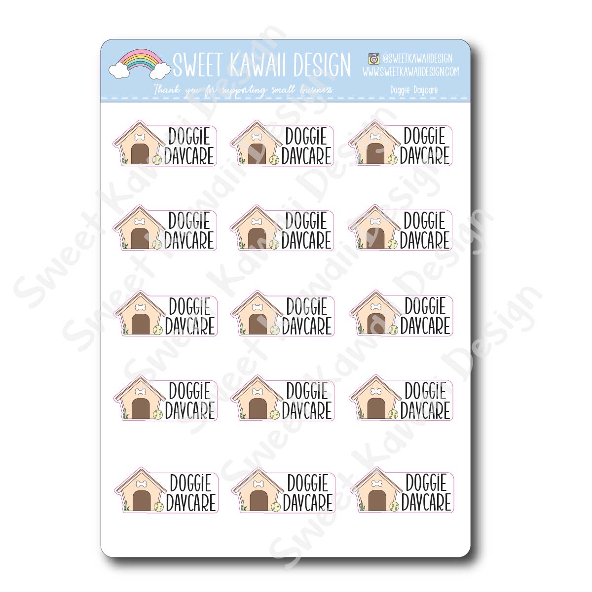 Kawaii Doggie Daycare Stickers