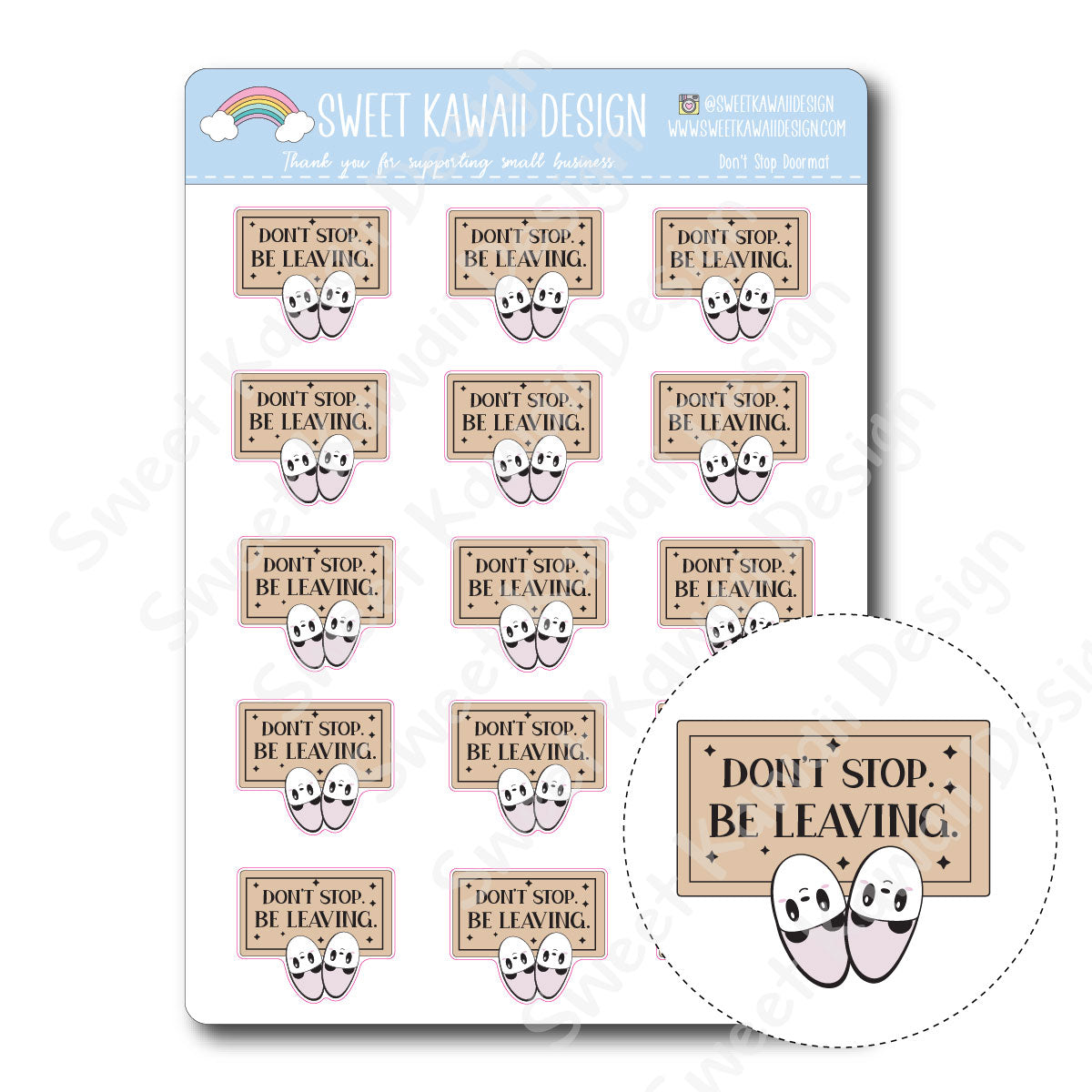 Kawaii Don't Stop Stickers