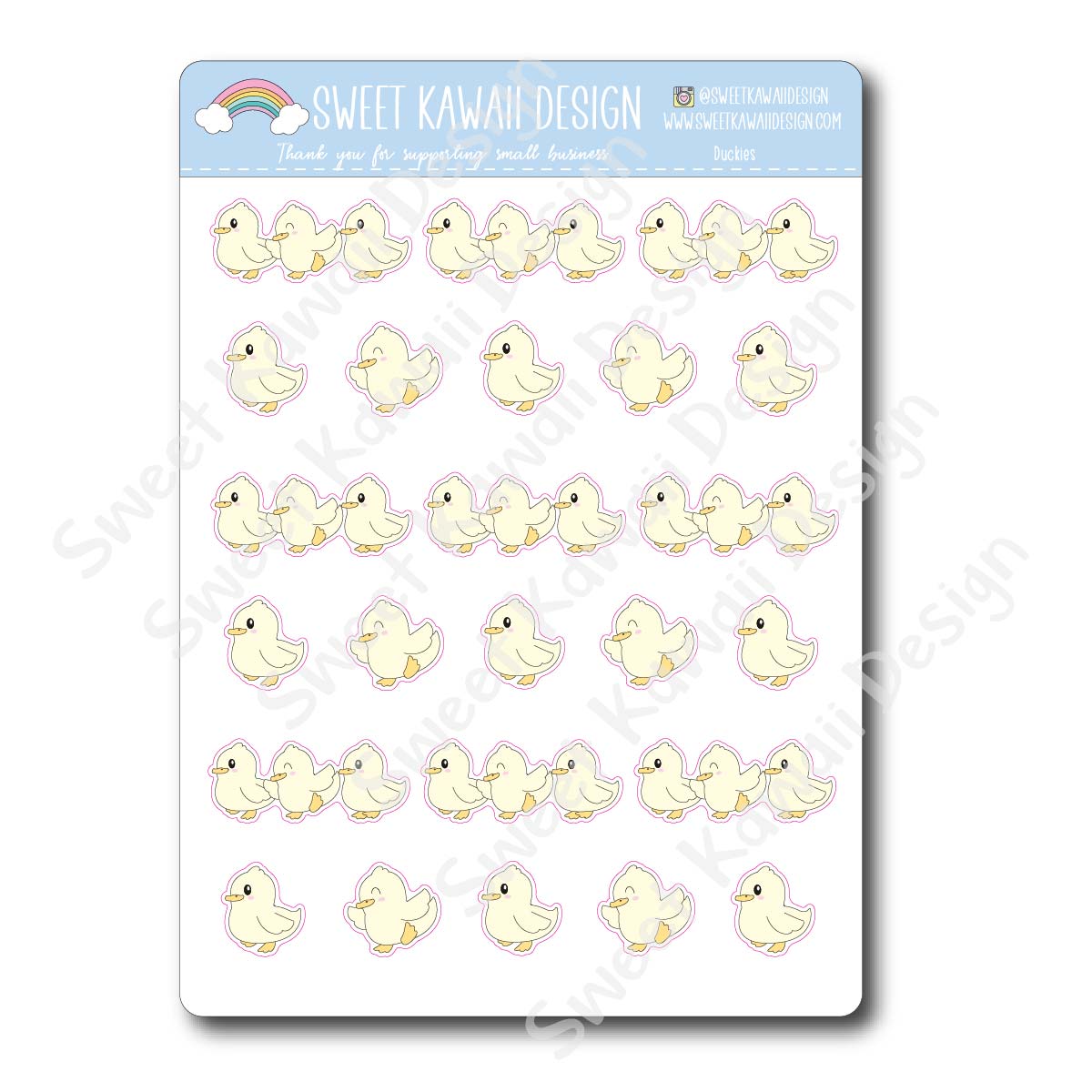 Kawaii Duckie Stickers