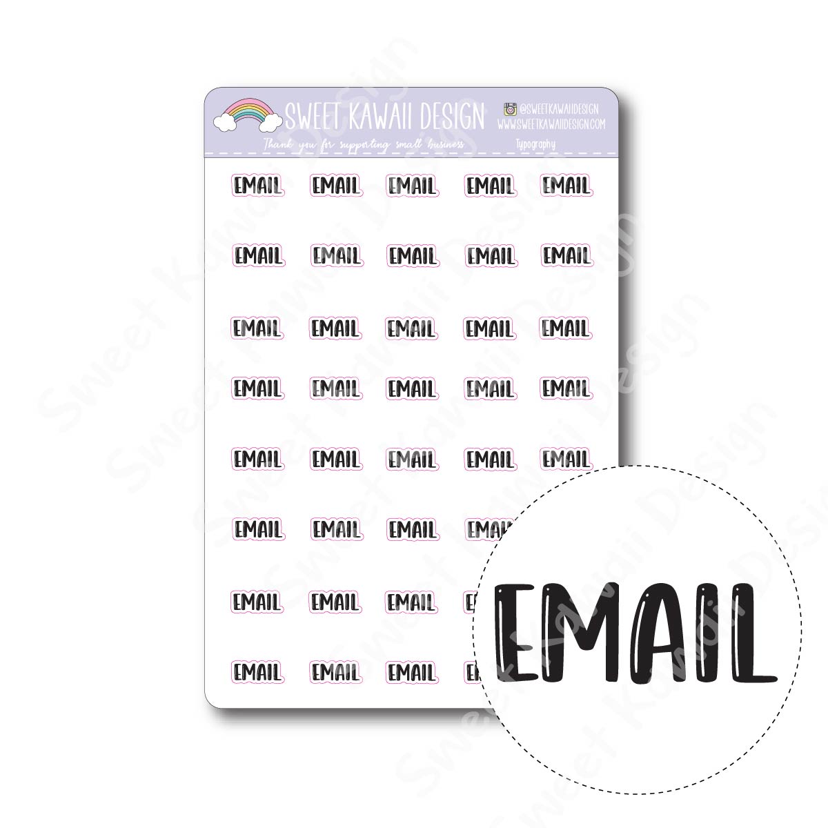 Typography Stickers - Email