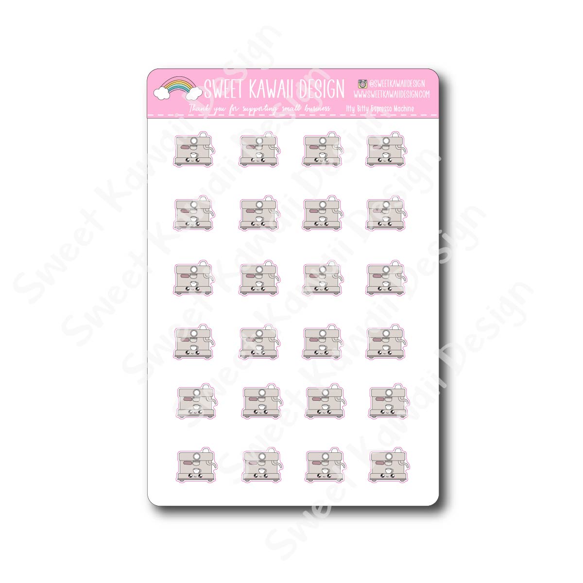 Kawaii Espresso Machine Stickers