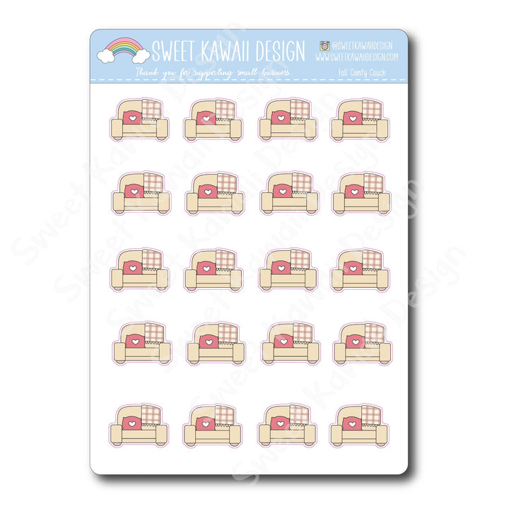 Kawaii Fall Comfy Couch Stickers