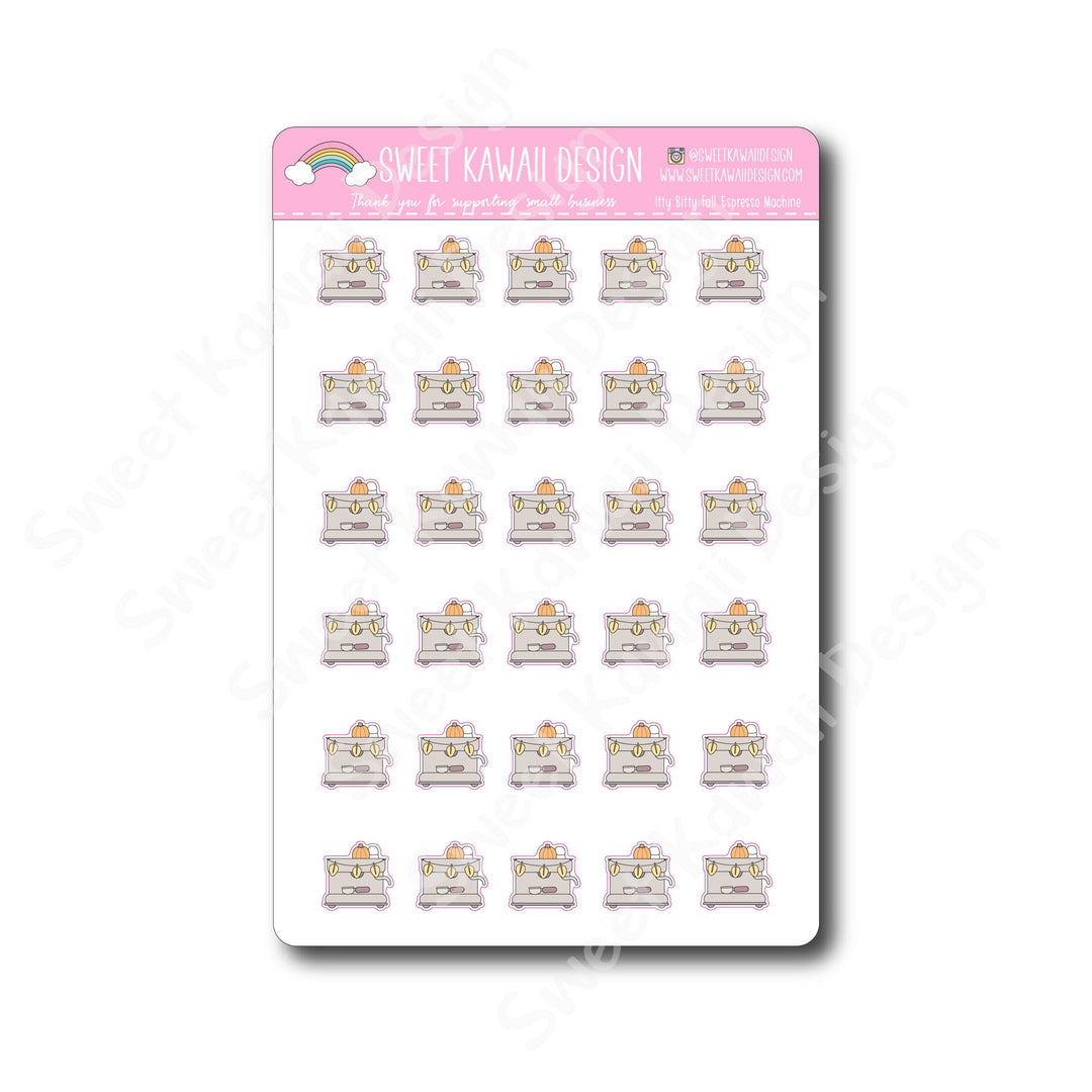 Kawaii Fall Espresso Machine Stickers