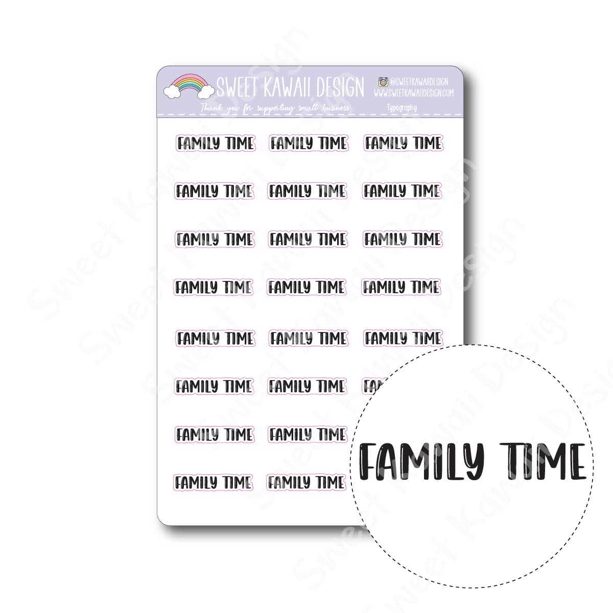 Typography Stickers - Family Time