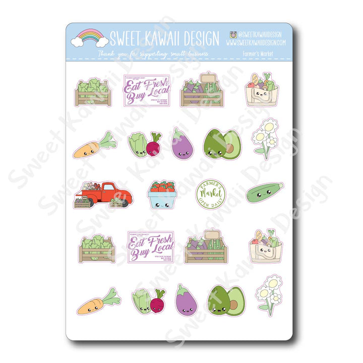 Kawaii Farmer's Market Mix Stickers
