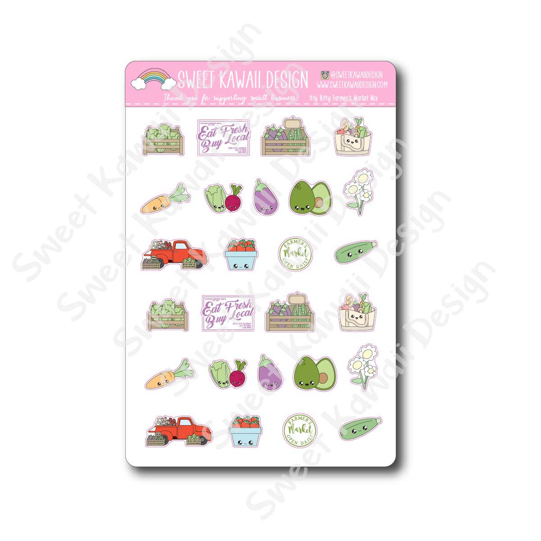 Kawaii Farmer's Market Mix Stickers