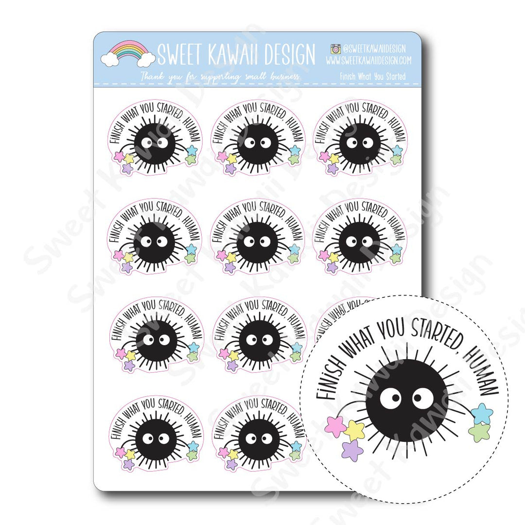 Kawaii Finish What You Started Stickers