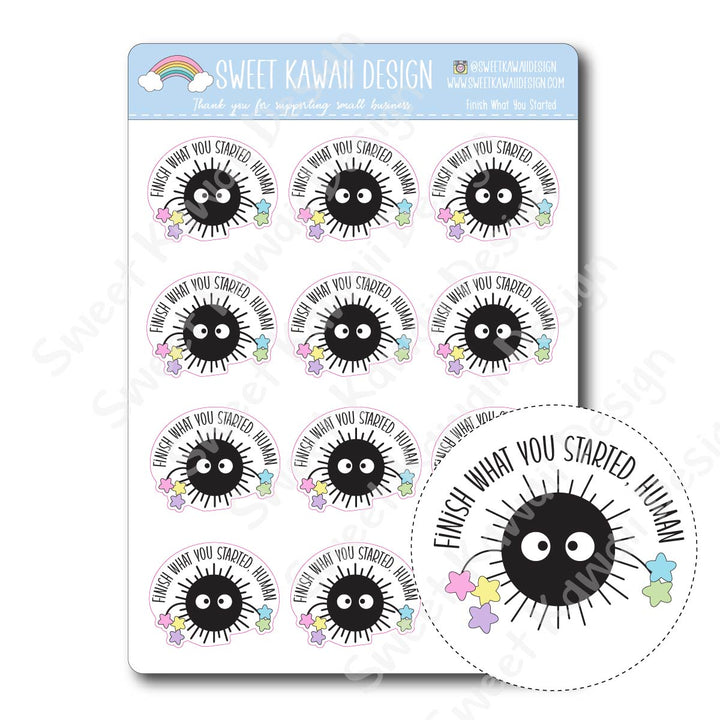 Kawaii Finish What You Started Stickers