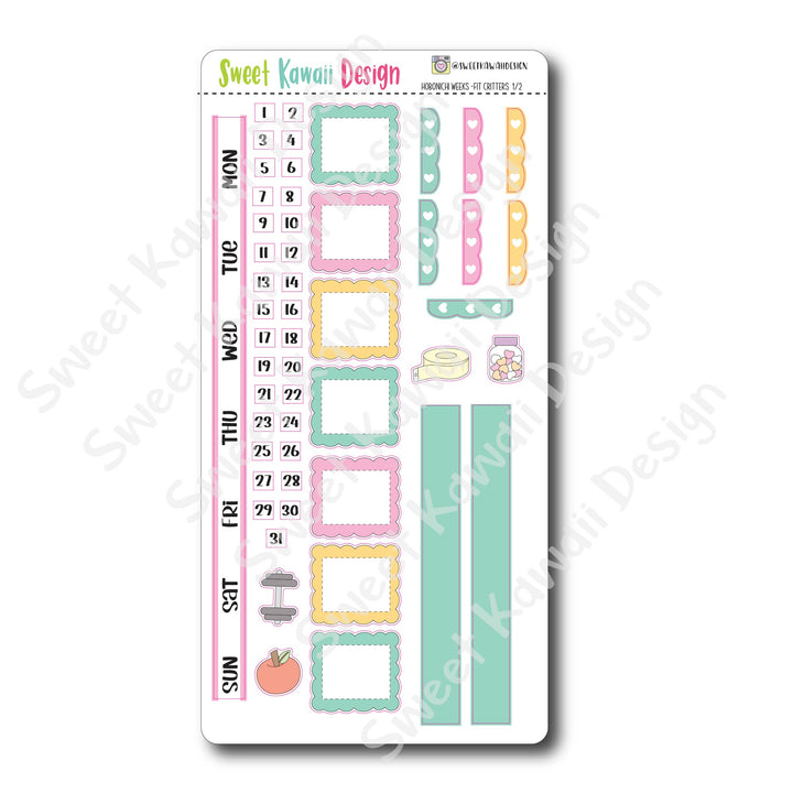 Kawaii Hobonichi Weeks Stickers - Fit Critters