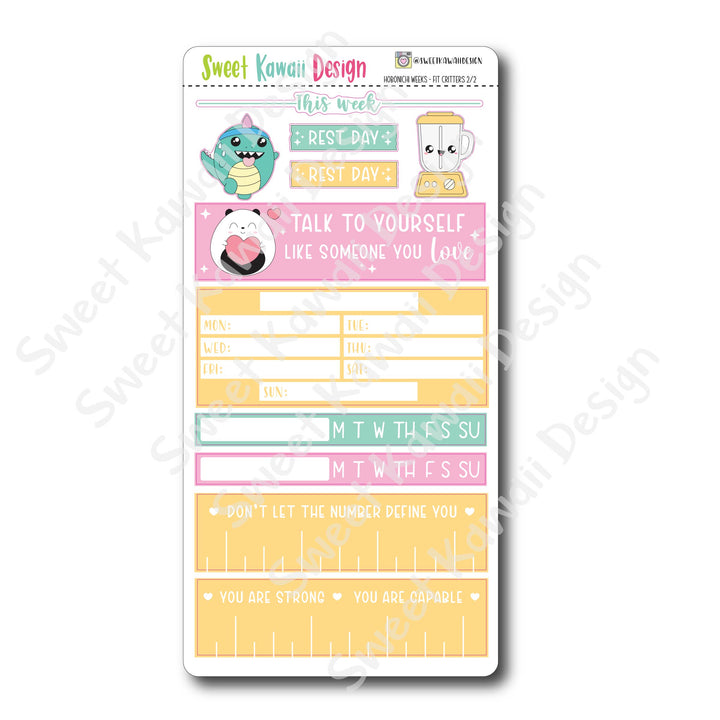 Kawaii Hobonichi Weeks Stickers - Fit Critters
