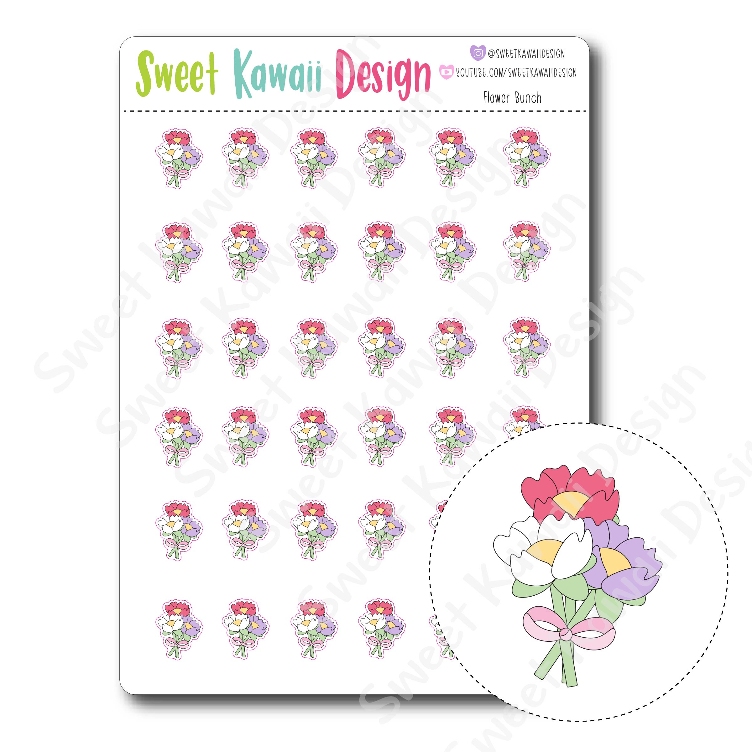 Kawaii Flower Bunch Stickers
