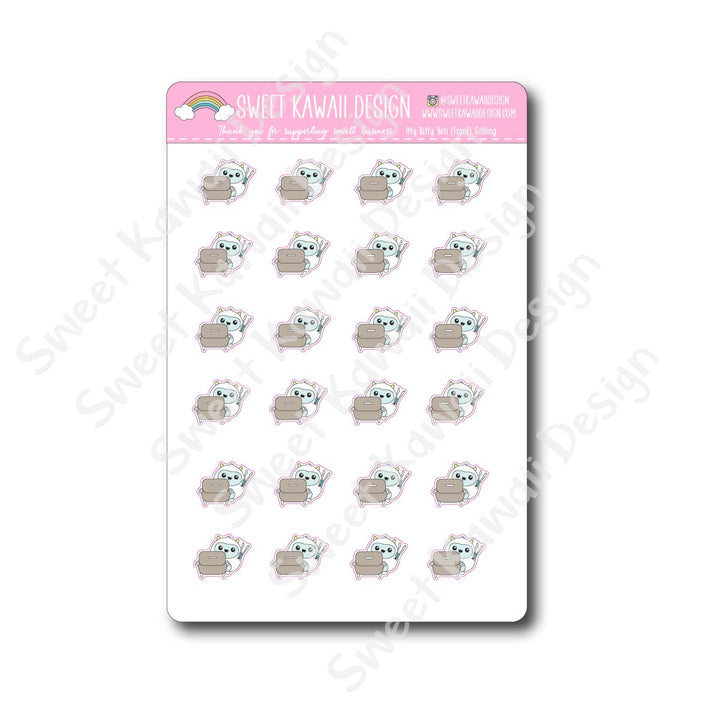 Kawaii Yeti Stickers - Grilling