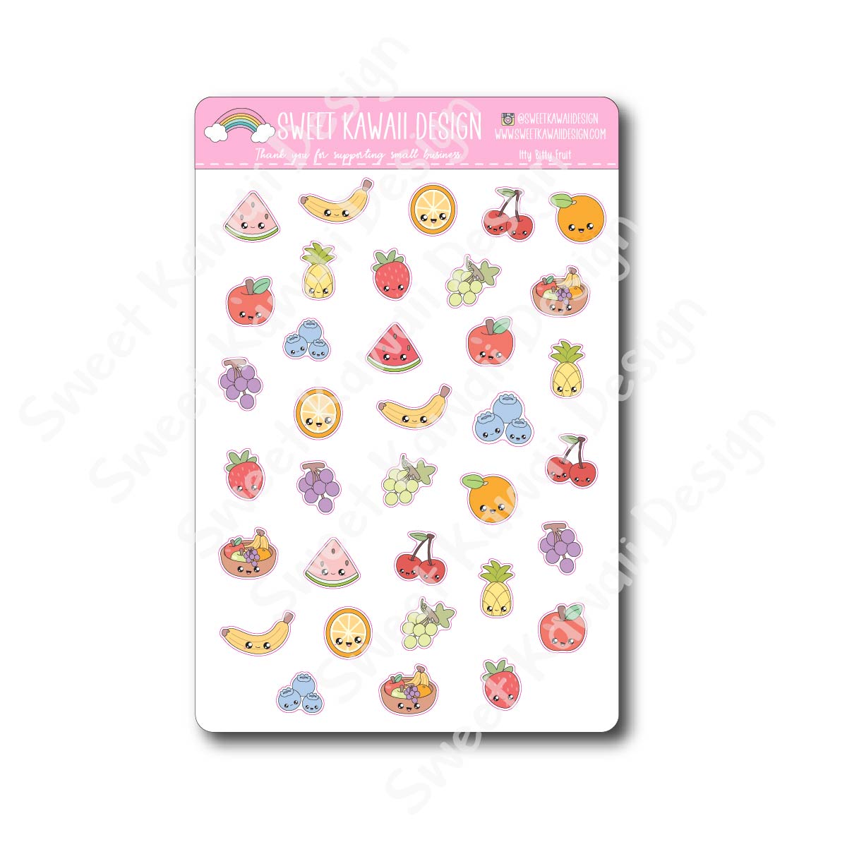 Kawaii Fruit Stickers