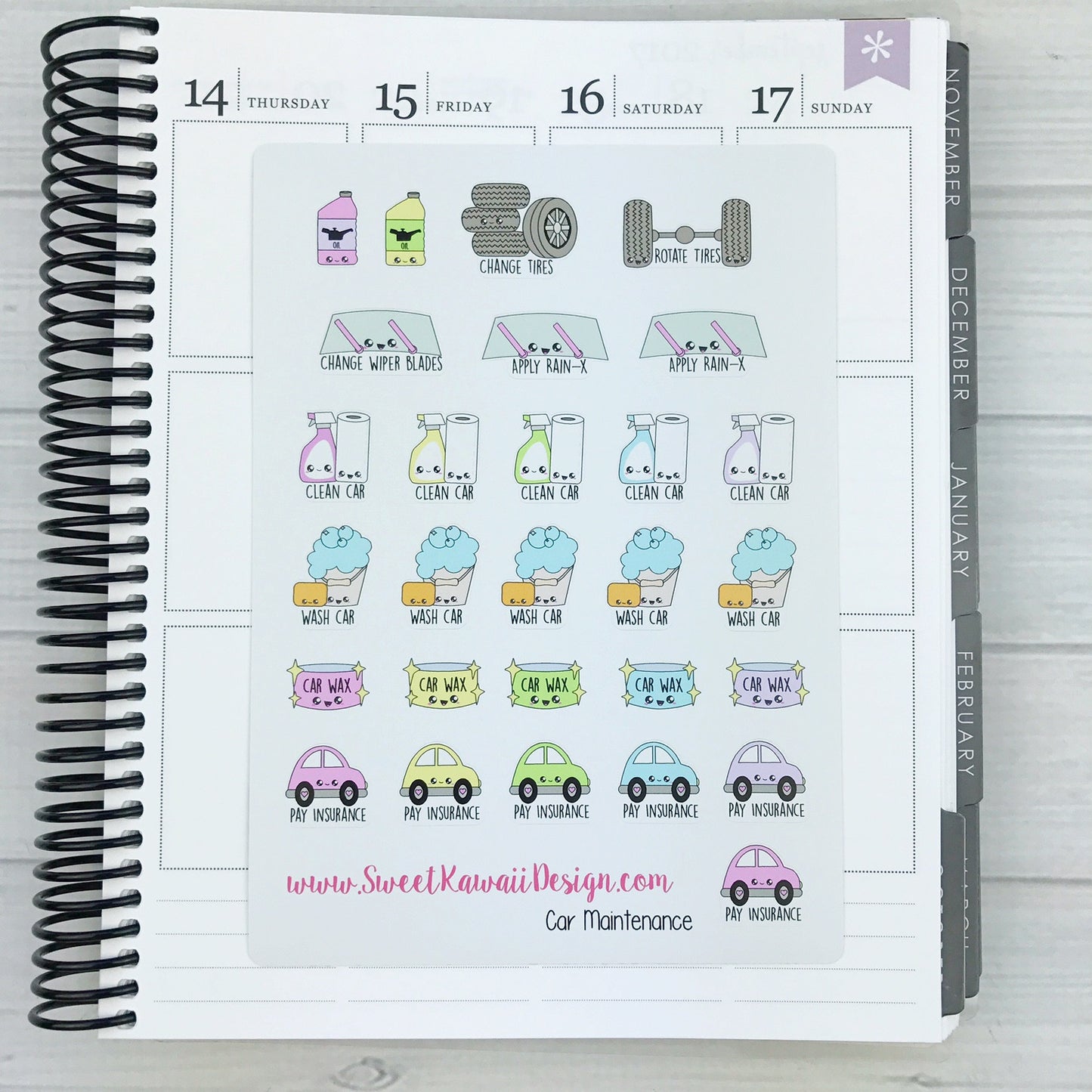 Kawaii Car Maintenance Stickers