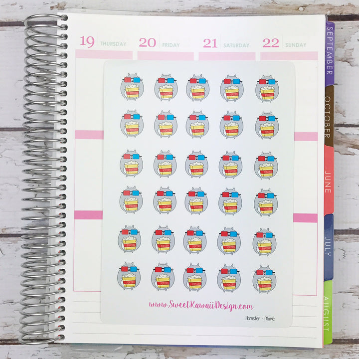 Kawaii Hamster Stickers - Movies