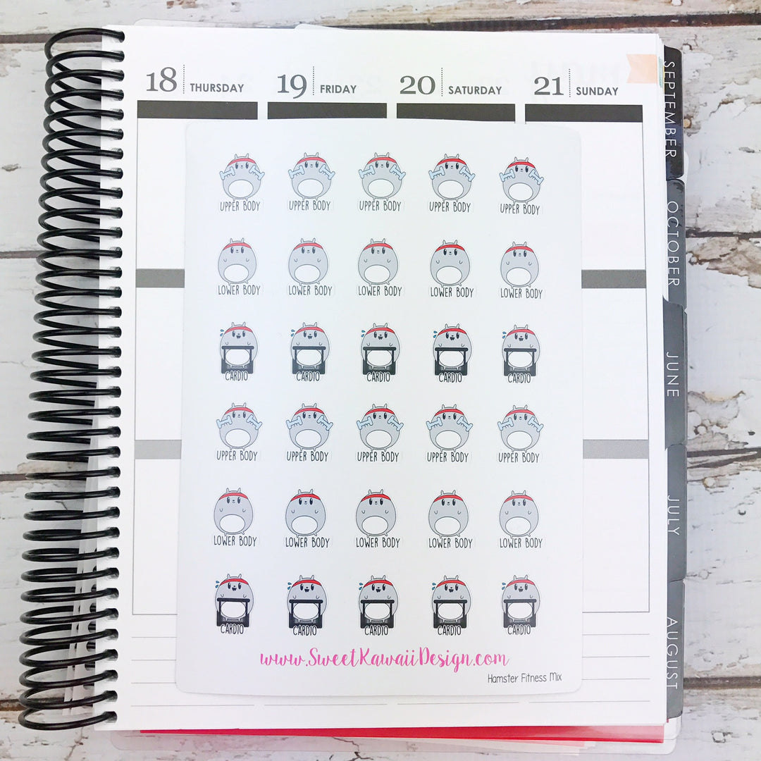 Kawaii Hamster Stickers - Fitness MIXED
