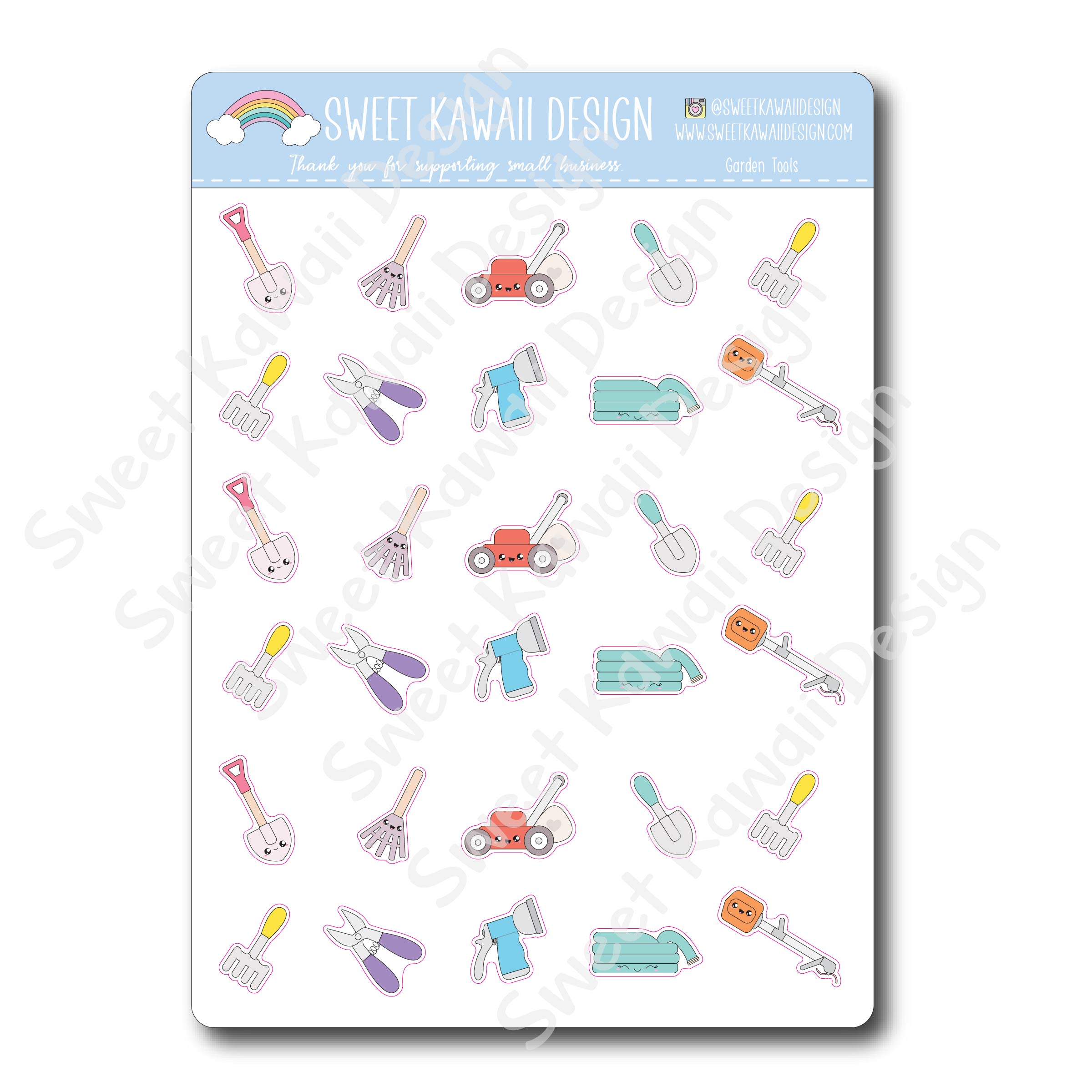 Kawaii Garden Tool Stickers
