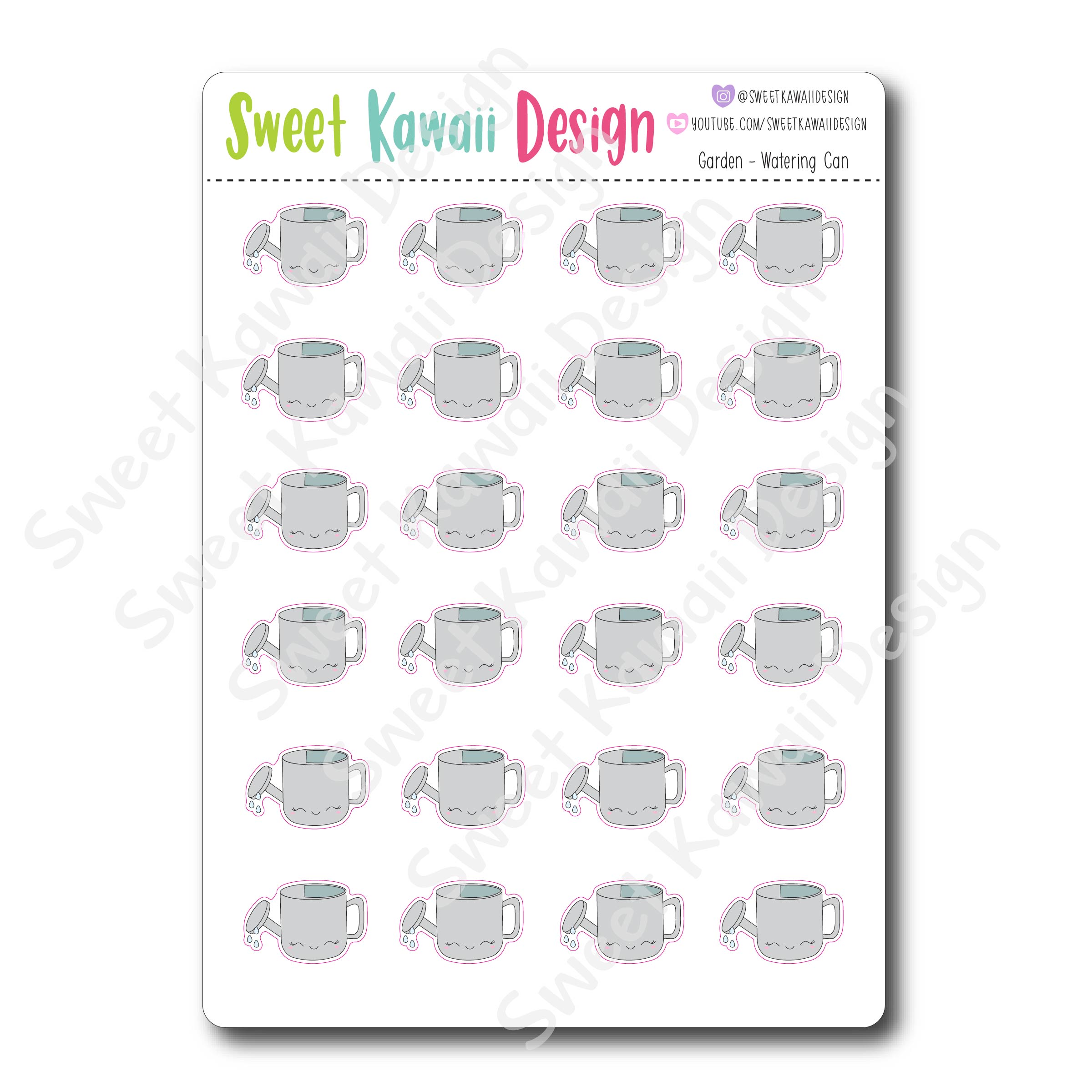 Kawaii Garden Stickers - Watering Can