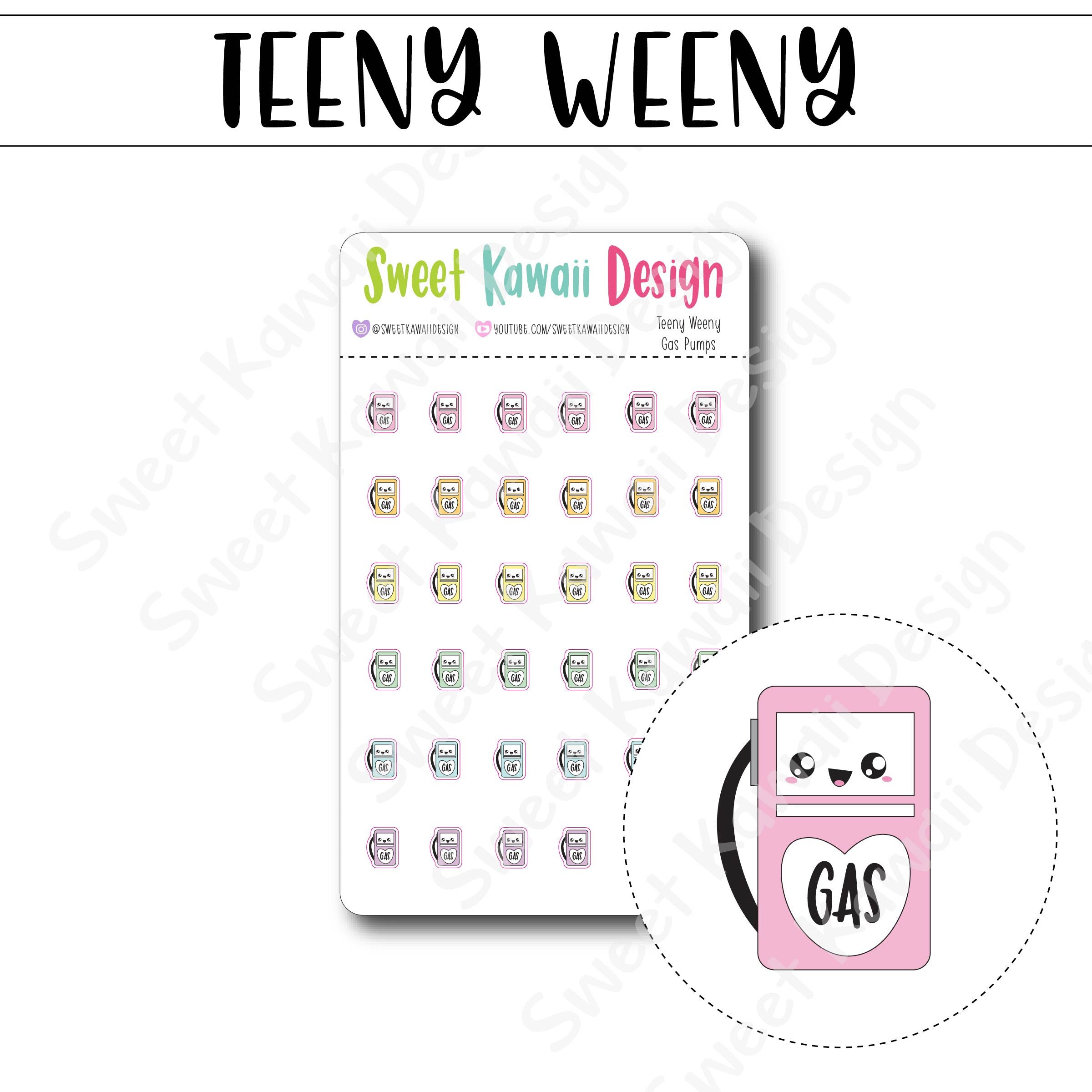 Teeny Weeny Gas Pump Stickers