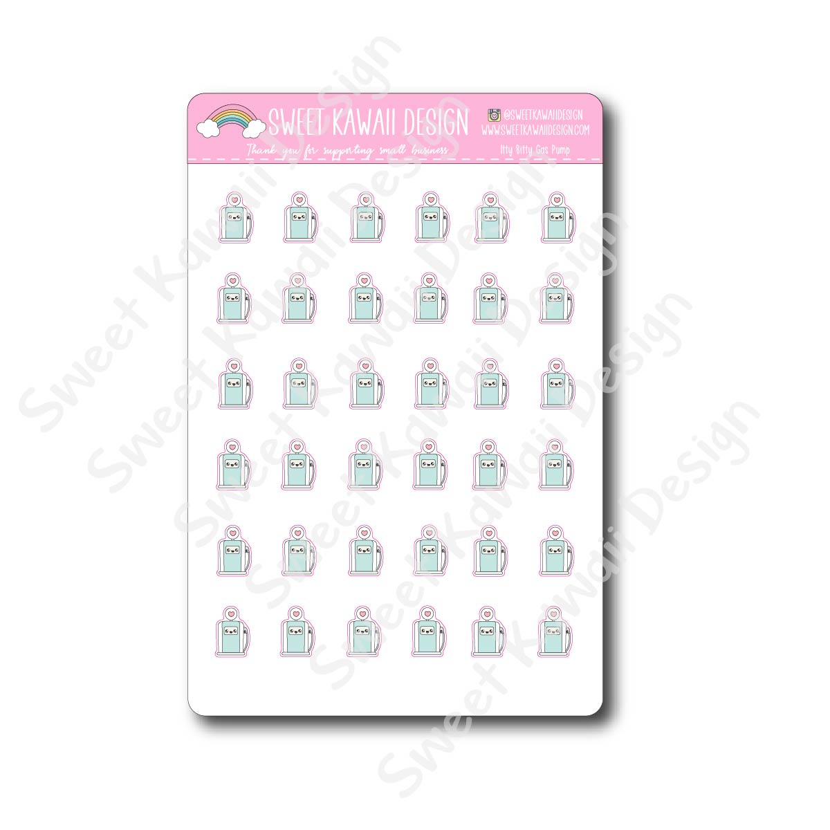 Kawaii Gas Pump Stickers