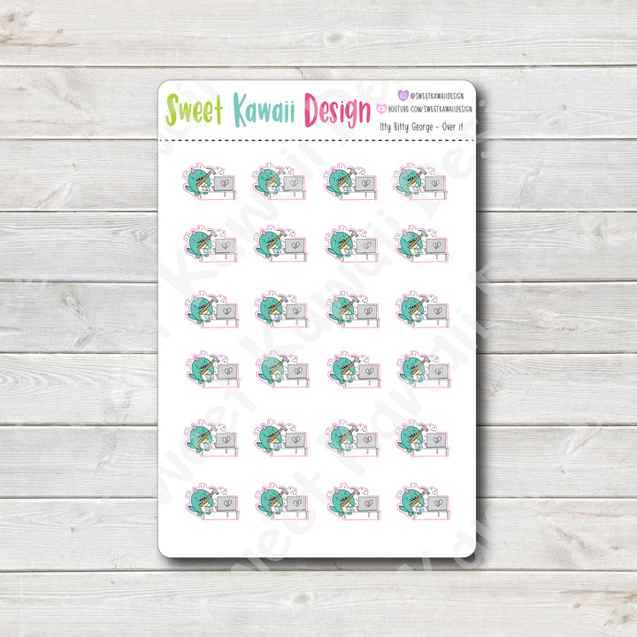 Kawaii George Stickers - Over it
