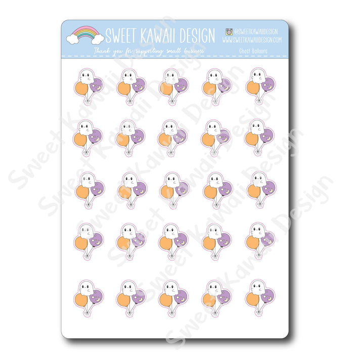 Kawaii Ghost Balloon Stickers