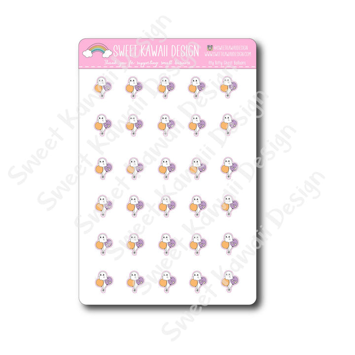 Kawaii Ghost Balloon Stickers