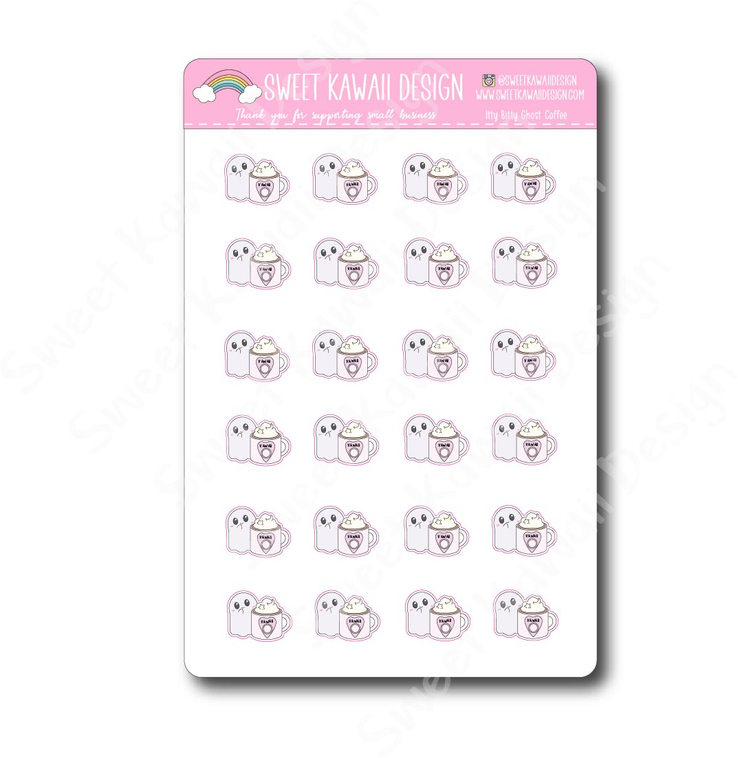 Kawaii Ghost Coffee Stickers