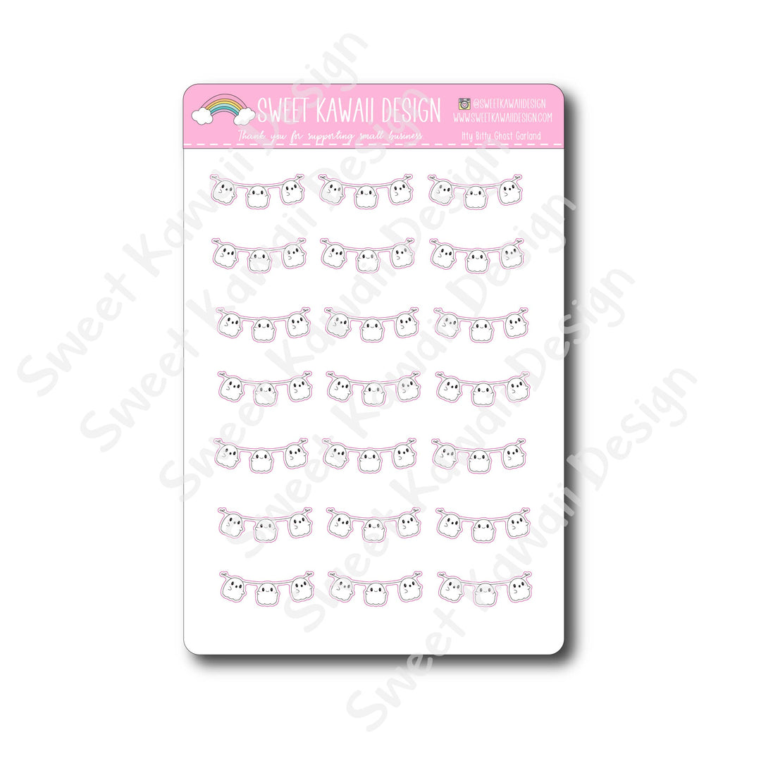 Kawaii Ghost Garland Stickers
