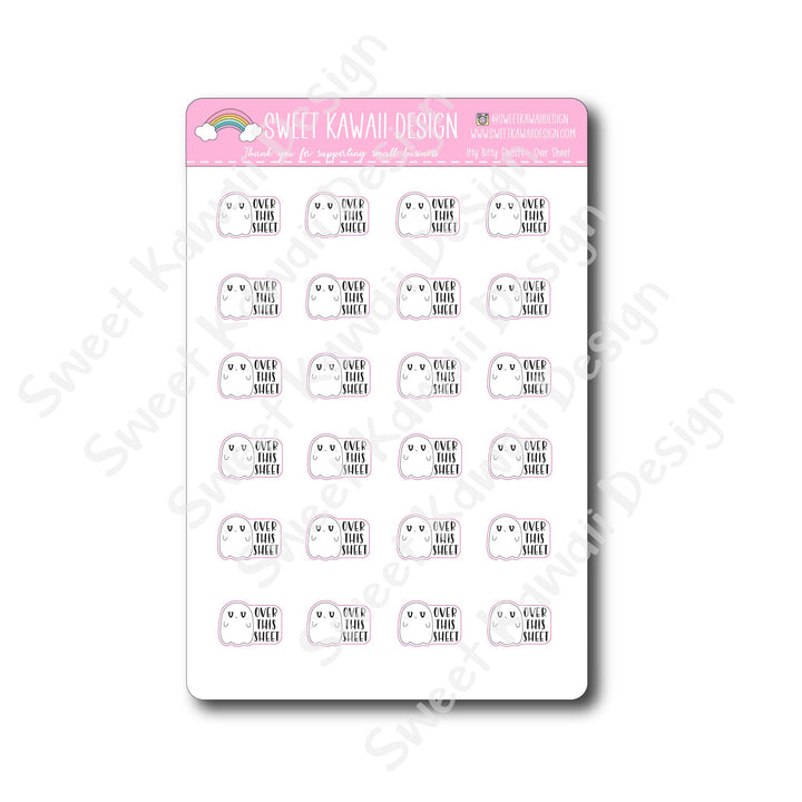 Kawaii Ghost Stickers - Over Sheet