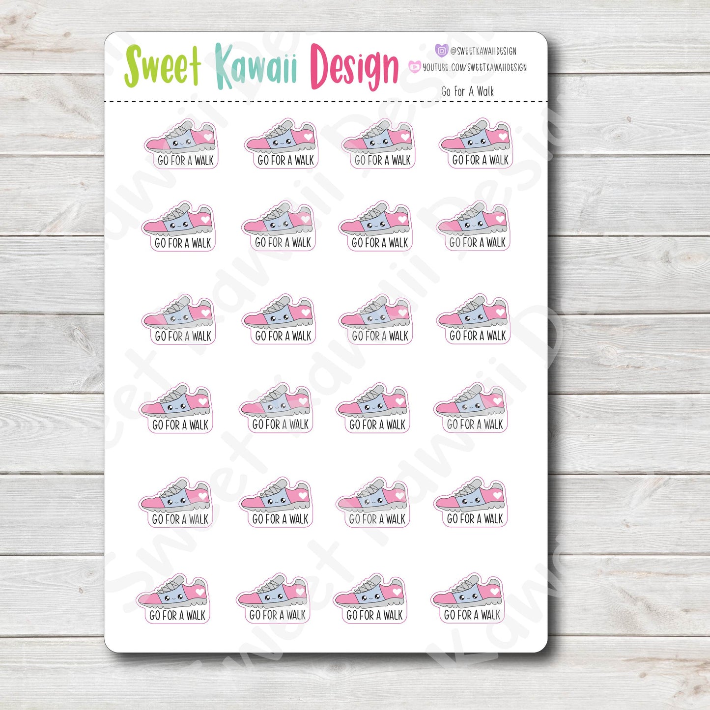 Kawaii Go For A Walk Stickers