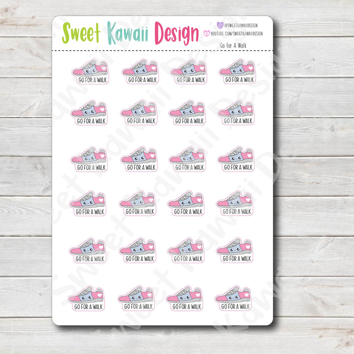 Kawaii Go For A Walk Stickers