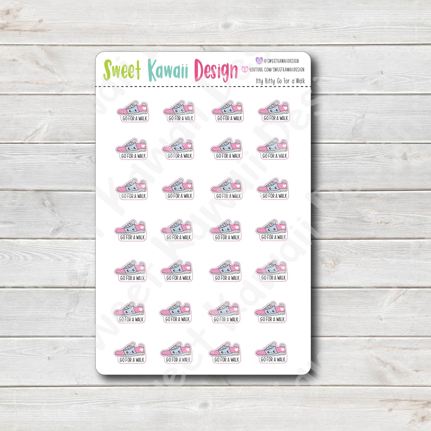 Kawaii Go For A Walk Stickers