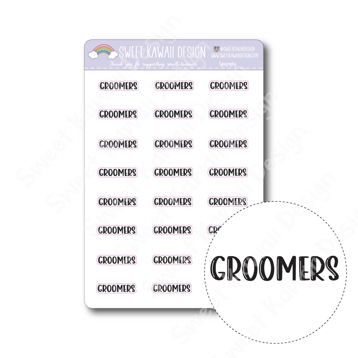 Typography Stickers - Groomers