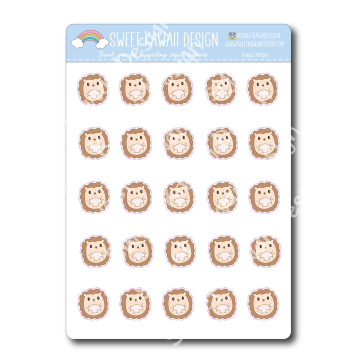 Kawaii Happy Hedgie Stickers