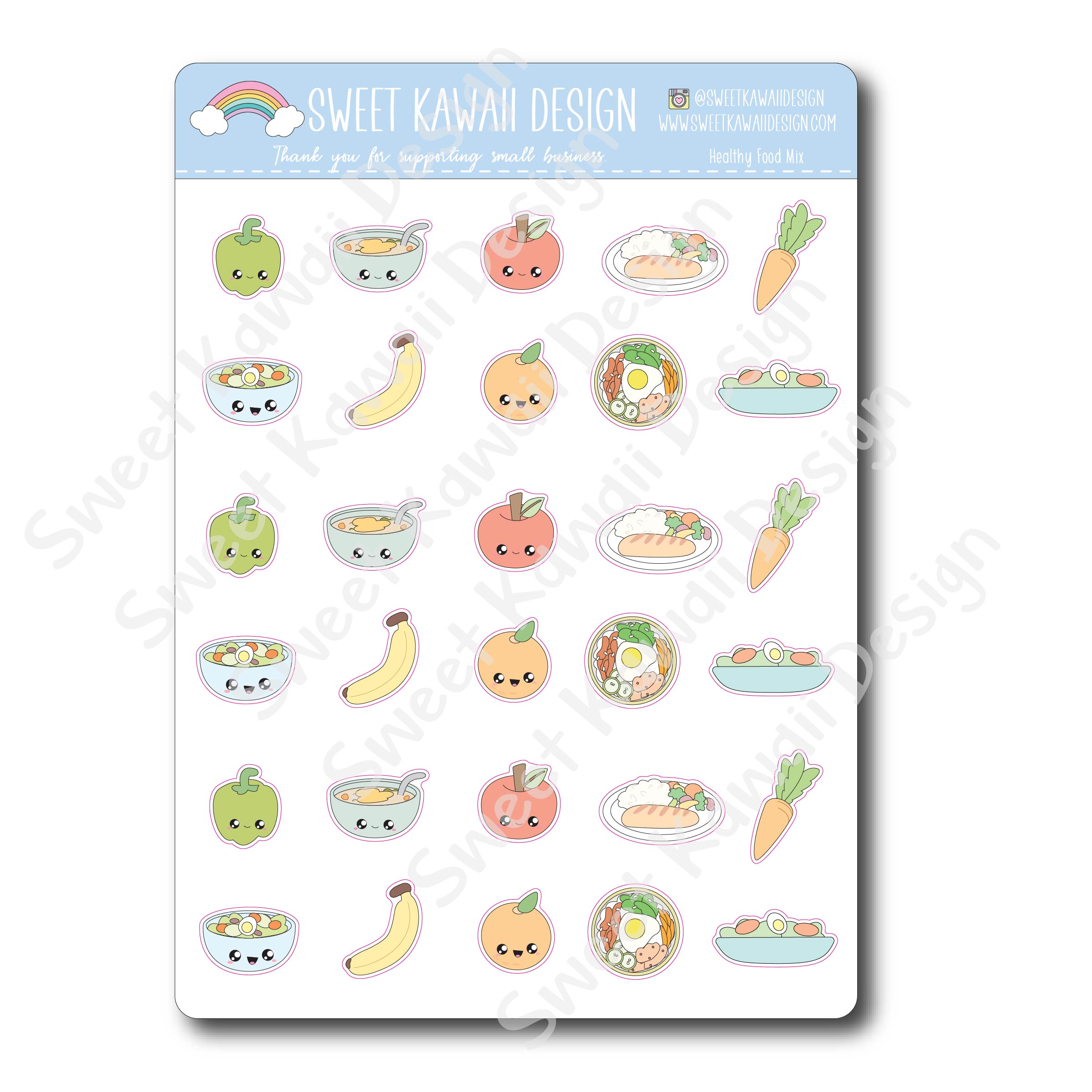 Kawaii Healthy Food Stickers