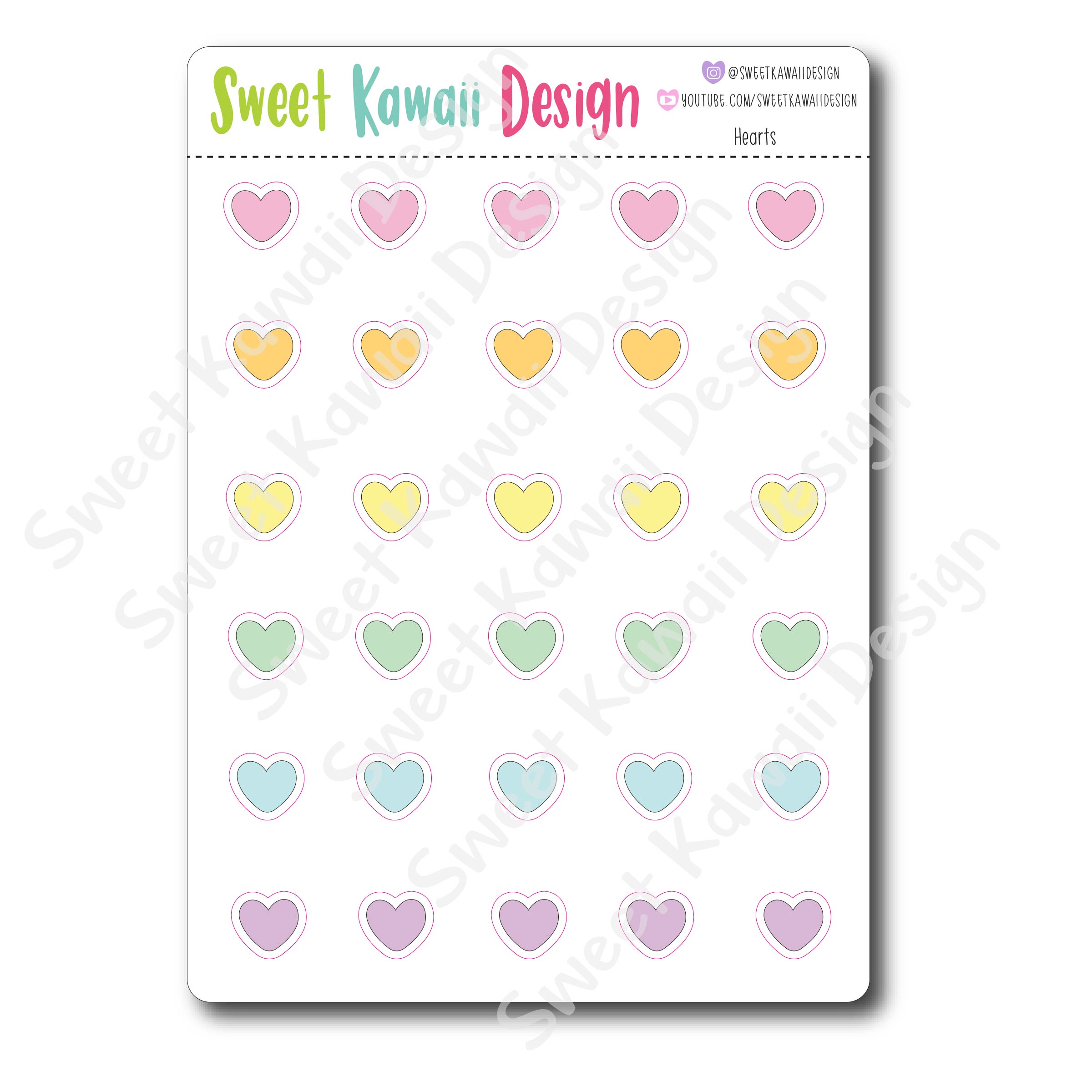 Kawaii Heart Stickers